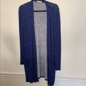 Blue Leopard Print Women's Sweater